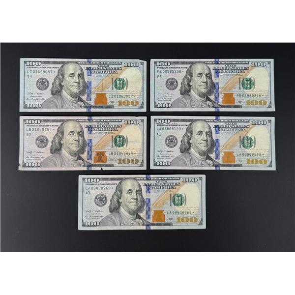 $500 Face Value $100 US Star Note Bills