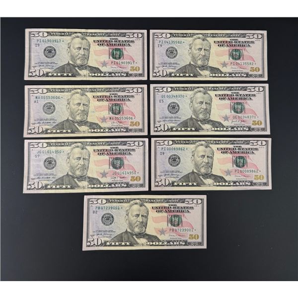 $350 Face Value $50 US Bank Star Note Bills