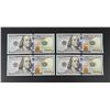 Image 1 : $400 Face Value $100 US Bank Note Sequential Bills