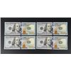 Image 1 : $400 Face Value $100 US Bank Note Sequential Bills
