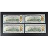 Image 2 : $400 Face Value $100 US Bank Note Sequential Bills