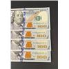 Image 3 : $400 Face Value $100 US Bank Note Sequential Bills
