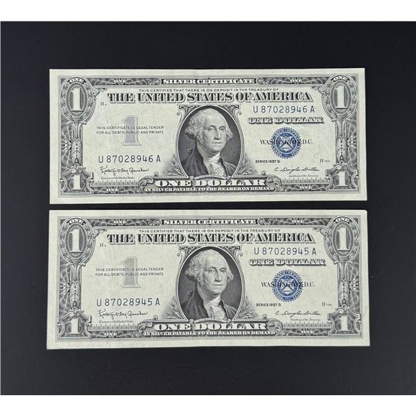 $1 Silver Certificate Sequential Bills