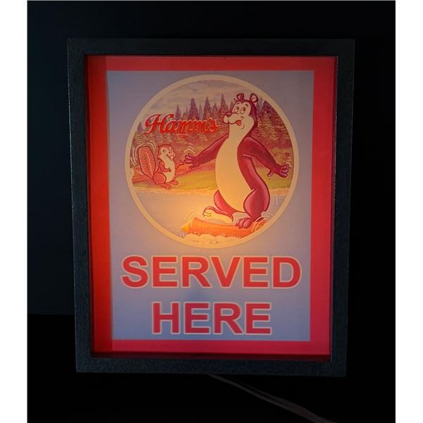 Hamms Beer Bear and Beaver Lighted Sign
