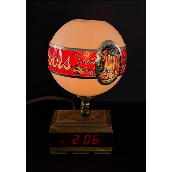 Coors Beer Waterfall Globe Digital Clock