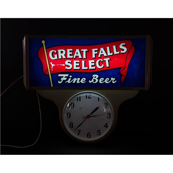 Great Falls Select Montana Beer Lighted Clock