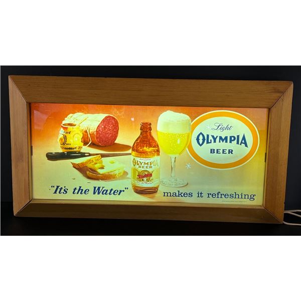 Olympia Light Beer Meat and Cheese Lighted Sign