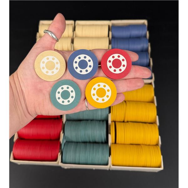 Antique Clay Inlaid Dotted Poker Chips