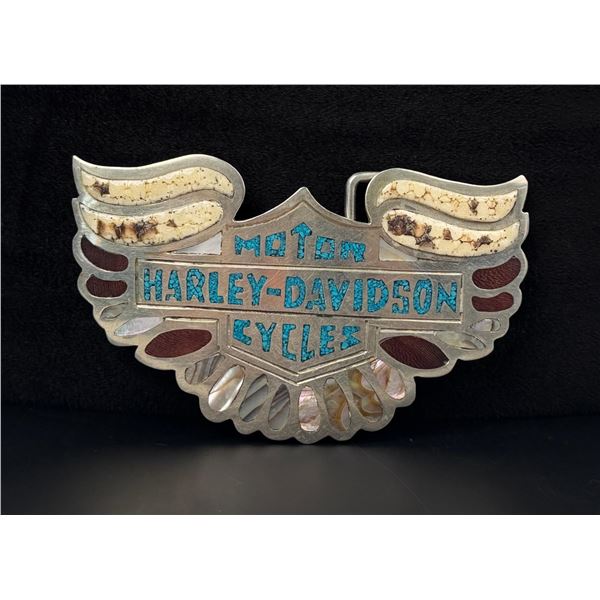 Harley Davidson Motorcycles Inlaid Belt Buckle