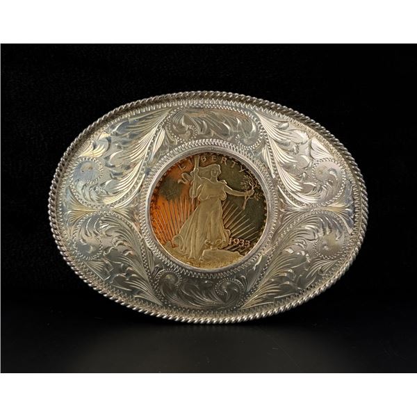 Fleming Sterling Silver Overlay Belt Buckle