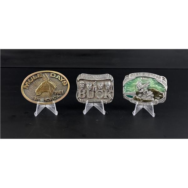 Buck Pearl Harbor Mule Days Belt Buckles