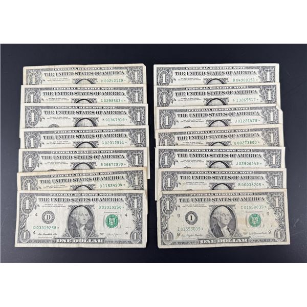 Collection of $1 US Star Note Bank Notes