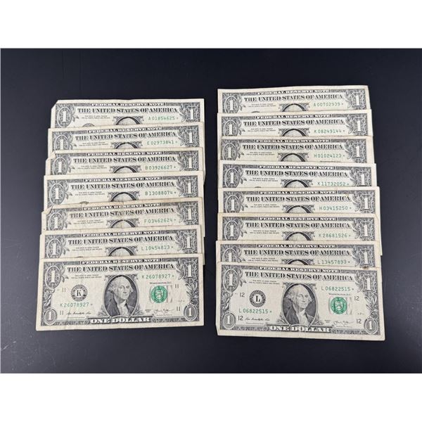 Collection of $1 US Star Note Bank Notes