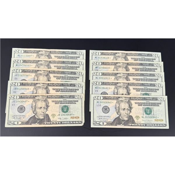 Collection of $20 US Star Note Bank Notes