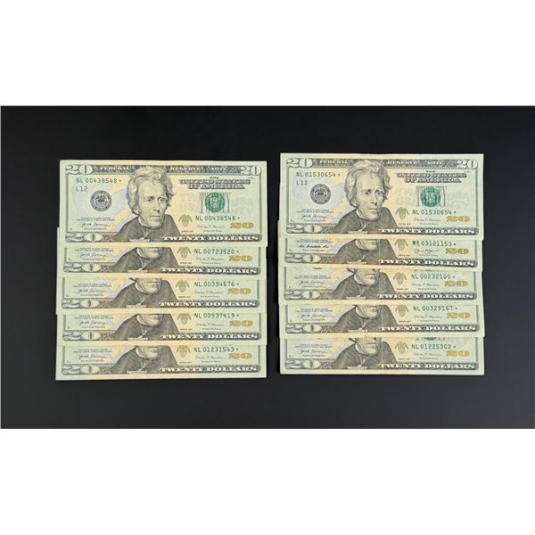 Collection of $20 US Star Note Bank Notes