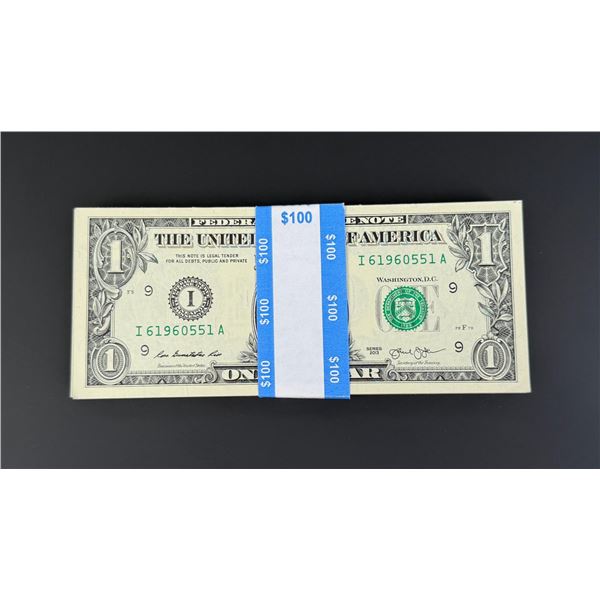 $100 Face Sequential $1 Bills Booklet Money Pad