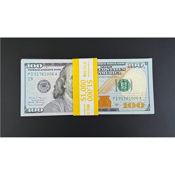 $1000 Face Value Bank Banded $100 Bills