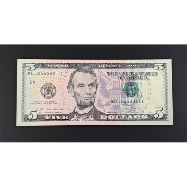$100 Face Sequential $5 Bills Booklet Money Pad