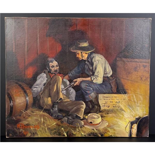 K Thomas Western Gunslinger Illustration Painting