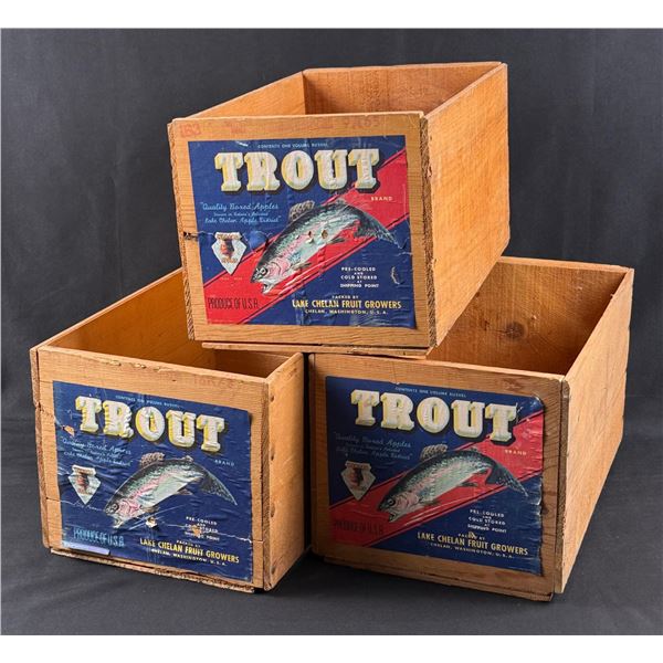 Trout Brand Lake Chelan Apple Crates