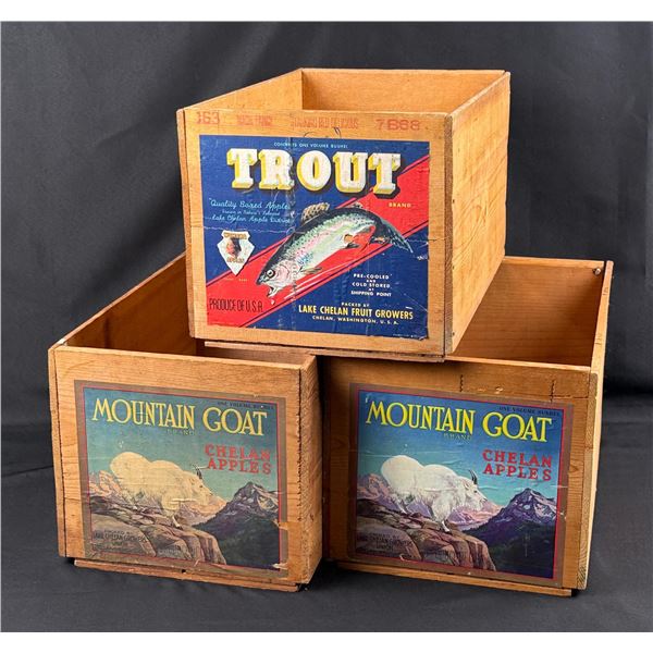 Trout and Mountain Goat Chelan Apple Crates