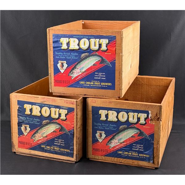Trout Brand Lake Chelan Apple Crates