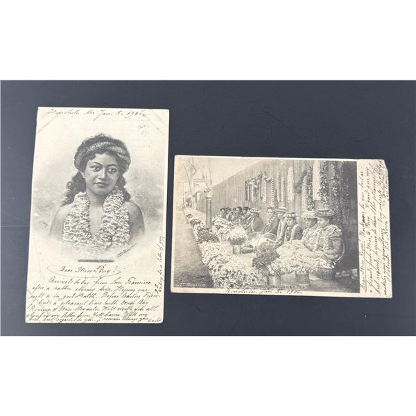 Hawaiian Beauty and Flower Girls Postcards