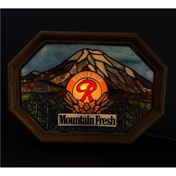Rainier Beer Mountain Fresh Lighted Bar Sign
