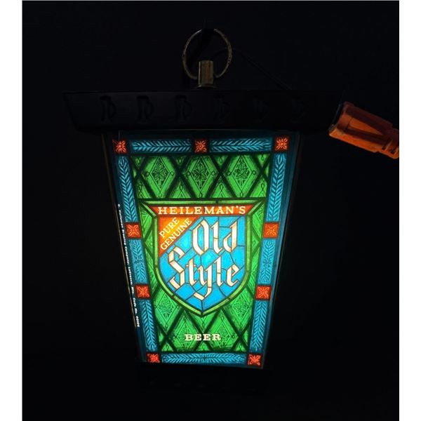 Heilemans Old Style Beer Hanging Lamp Sign
