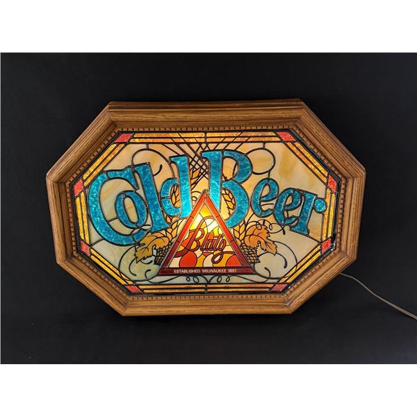 Blatz Beer Cold Beer Lighted Bar Sign