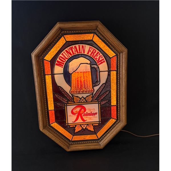 Rainier Beer Mountain Fresh Lighted Bar Sign