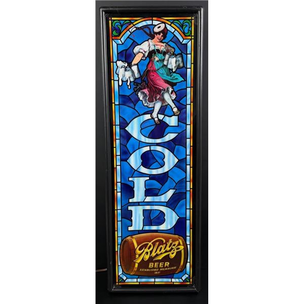 Blatz Beer Dancing Frau Lighted Beer Sign