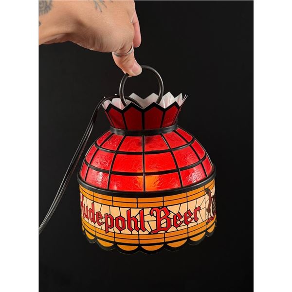 Hudepohl Beer Hanging Lighted Beer Lamp Sign
