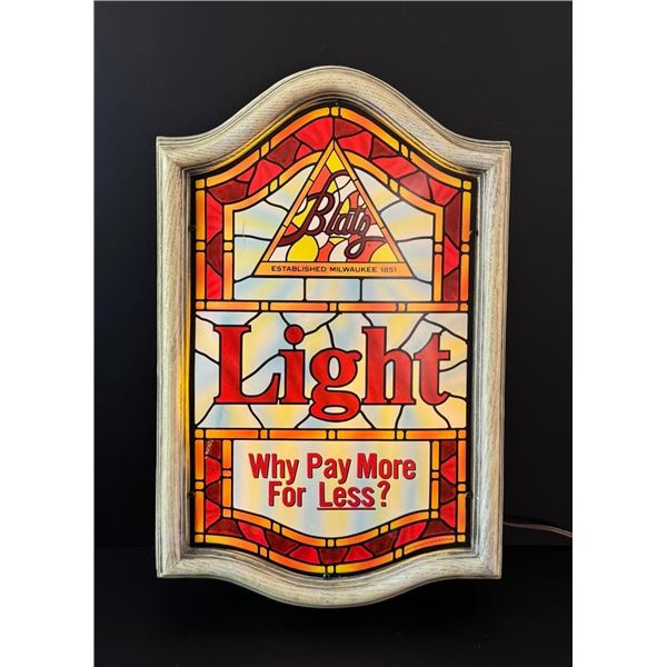 Blatz Light Beer Lighted Bar Sign