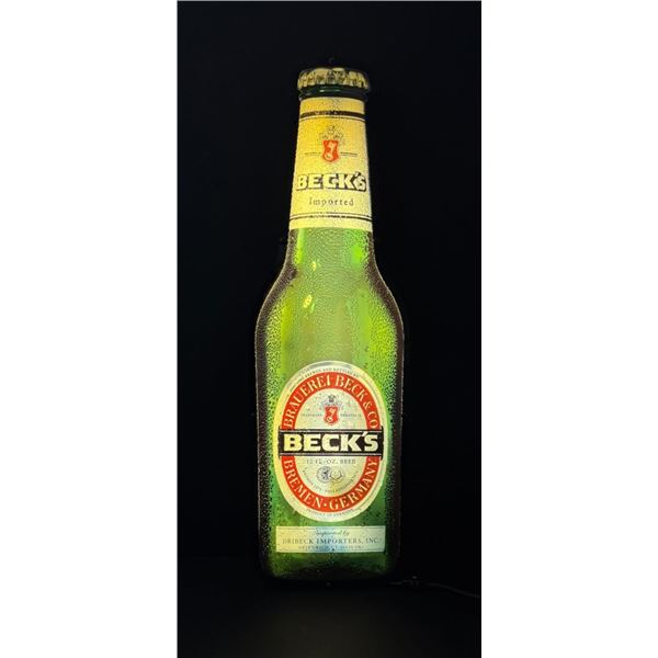 Becks German Beer Bottle Lighted Sign