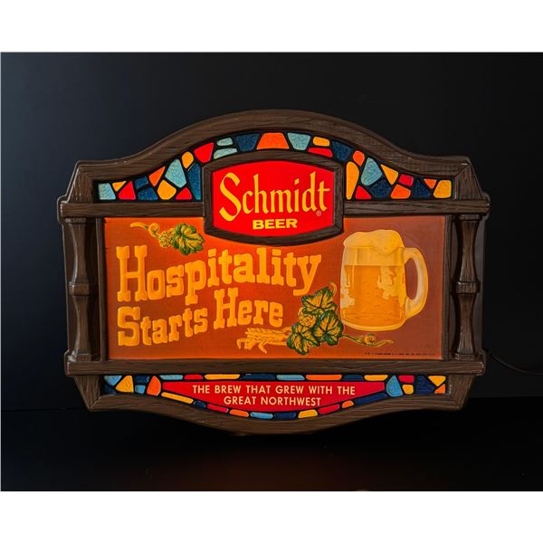 Schmidt Beer Hospitality Lighted Sign