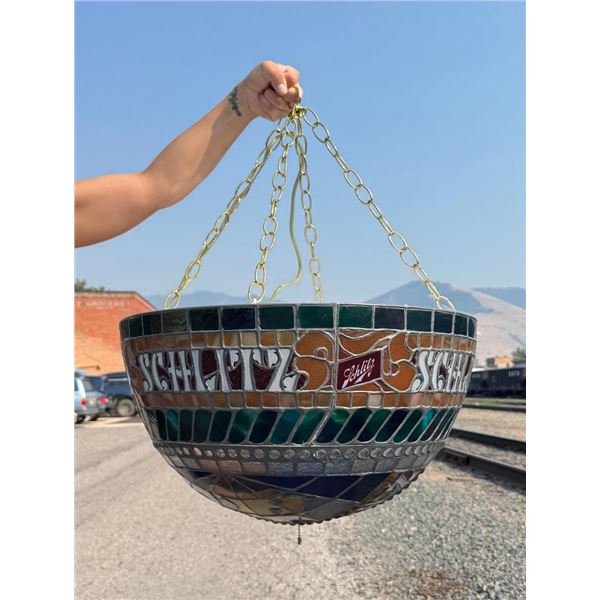 1977 Schlitz Beer Half Dome Globe Chandelier Sign