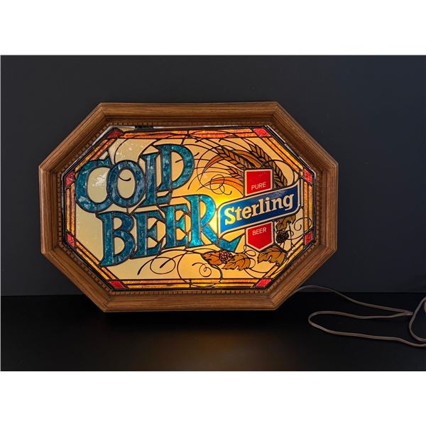 Pure Sterling Cold Beer Lighted Bar Sign