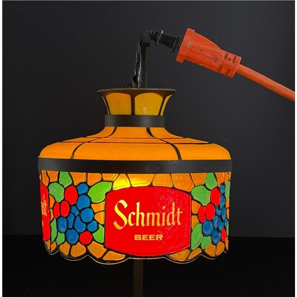 Schmidt Beer Lighted Hanging Bar Lamp Sign