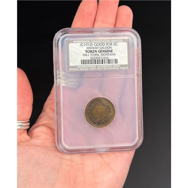 Midway Saloon Milltown Montana Trade Token