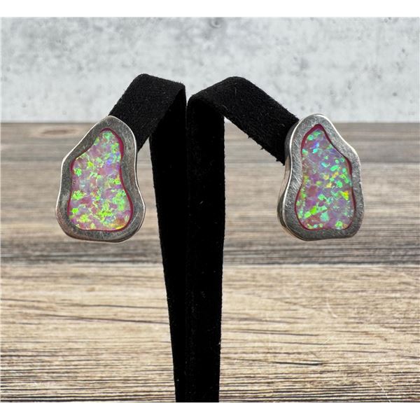 Sterling Silver Opal Earrings