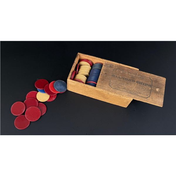 Red White Blue Diamond Clay Poker Chips