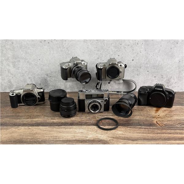 Canon and Nikon 35mm SLR Film Cameras