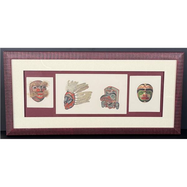 Adolf Bastian Northwest Coast Indian Mask Prints