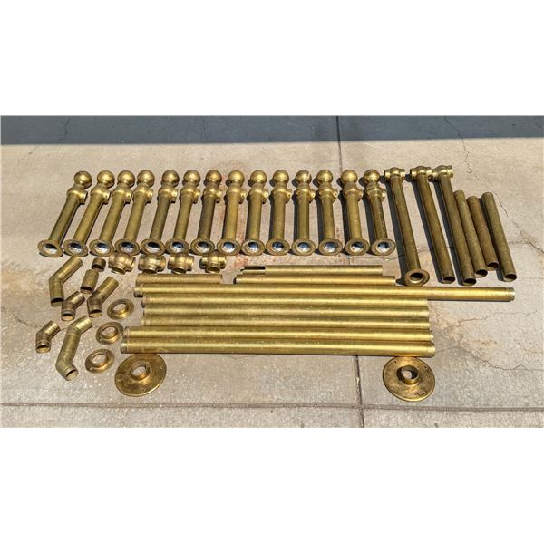 Antique Montana Saloon Brass Bar Rail Set