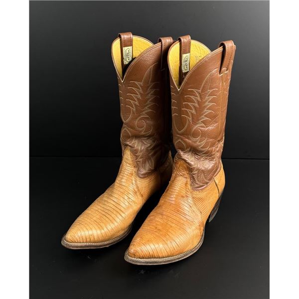 Nocona Tan Two Tone Lizard Western Cowboy Boots