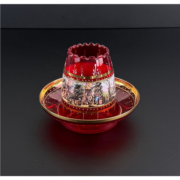 Venetian Murano Ruby Ruby Red Fairy Lamp