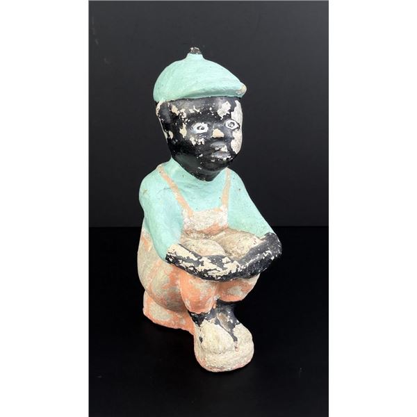 Black Americana Cast Stone Lawn Jockey