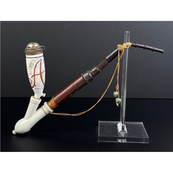 German Painted Porcelain Pipe
