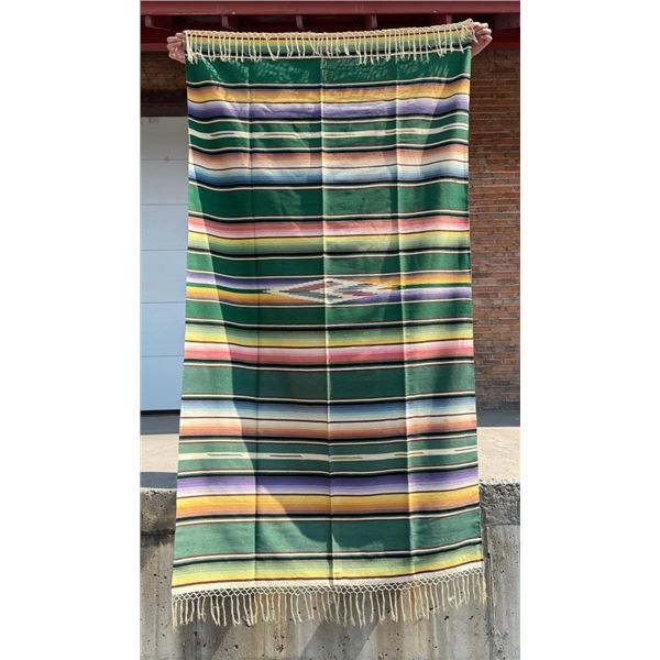 Antique Mexican Wool Serape Saltillo Blanket